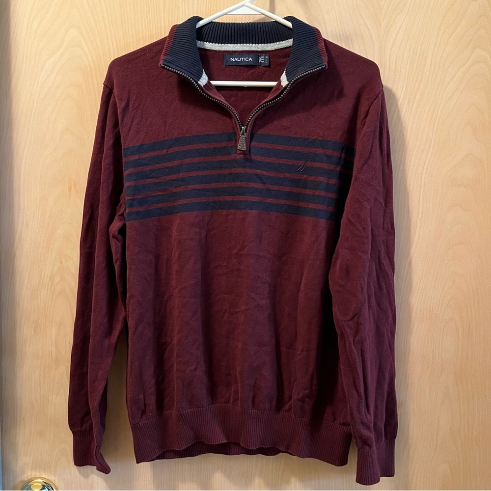 Nautica Men’s Sweater burgundy & navy